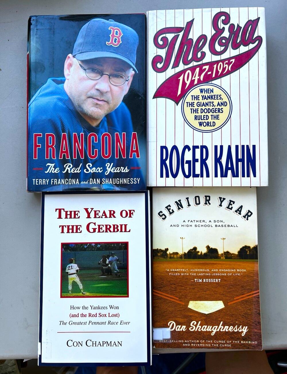 Baseball nonfiction hardcover 4 book bundle Francona The End 1947-1957 Gerbil